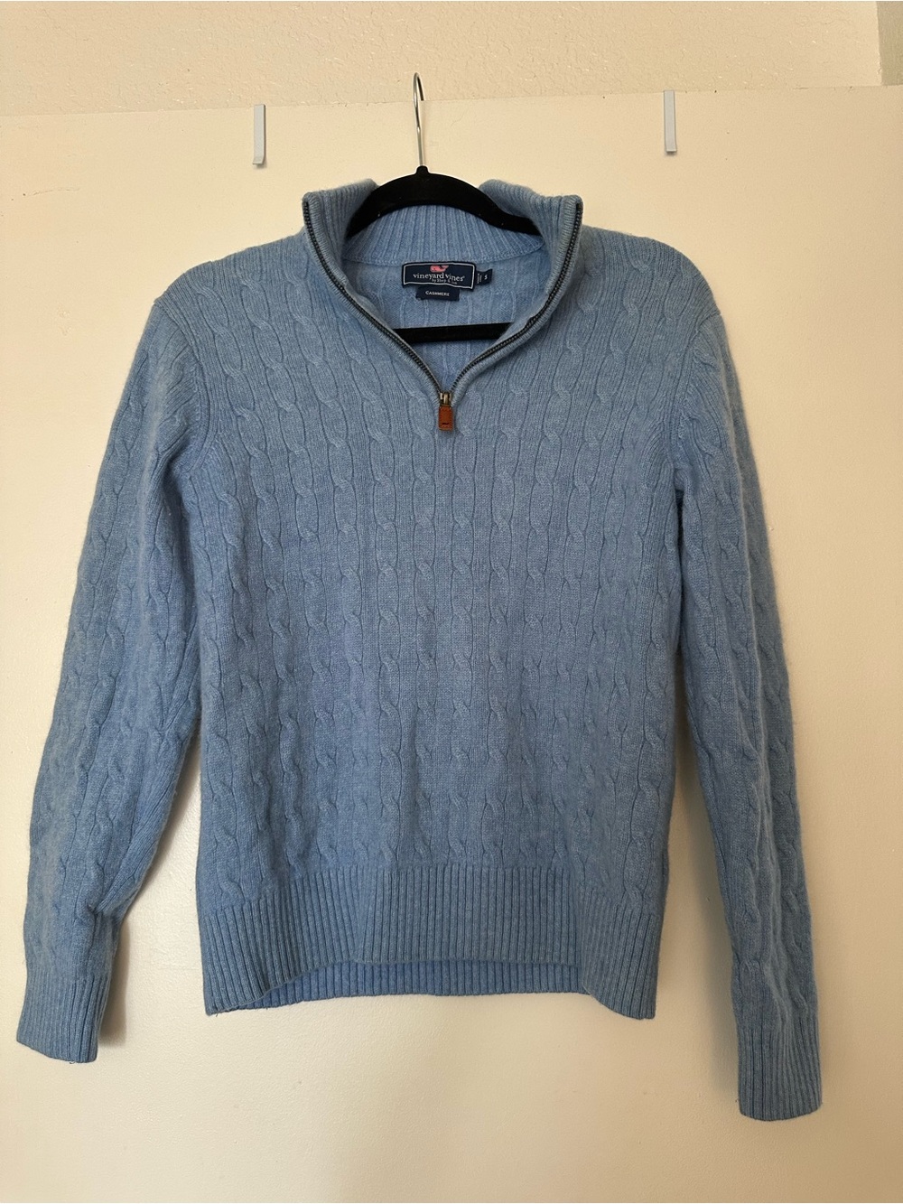 Vineyard Vines Cashmere Cable Knit Quarter Zip Sweater Pullover
